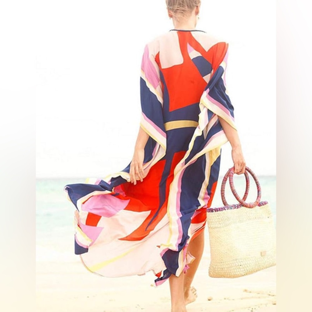 Colorful Abstract Dress/Cover Up 👙 - Picture 3 of 11